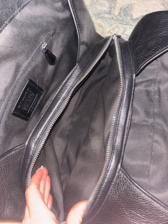 Coach Black Pebbled Leather Shoulder Bag with Silver Hardware - Picture 8 of 11